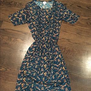 Lularoe Feather Green Julia Dress XL